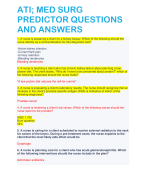 ATI; MED SURG PREDICTOR QUESTIONS AND ANSWERS/ATI; MED SURG PREDICTOR QUESTIONS AND ANSWERS