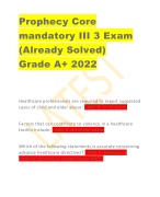 Prophecy Core  mandatory III 3 Exam  (Already Solved)  Grade A+ 2022